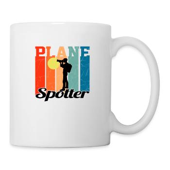 Plane Spotter - Vintage Geschenk Flugzeug - Tasse - Weiß - Rechts