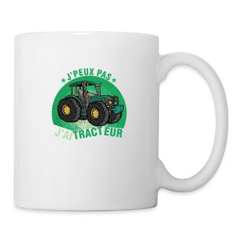 je peux pas j'ai tracteur humour agriculteur ferme - Mug blanc - blanc - Droite