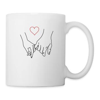 Hände Paar Love - Tasse - Weiß - Rechts