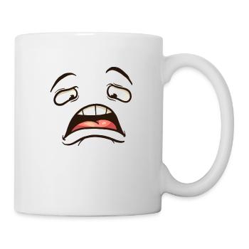 Lazy Face Cartoon - Tasse - Weiß - Rechts