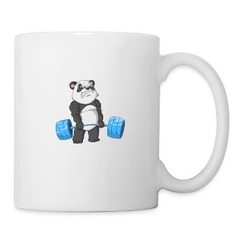 Panda Gewichtheben - Tasse - Weiß - Rechts