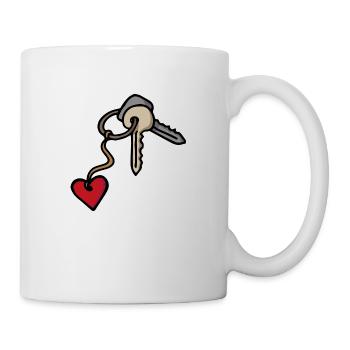 Key to Heart Keychain Engagement Couple - Mug blanc - blanc - Droite