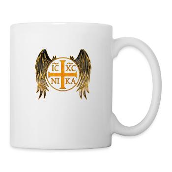 IC XC NIKA mit Kreuz und Flügeln - Tasse - Weiß - Rechts