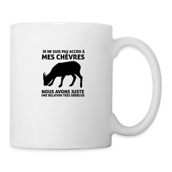 Chèvres Je Ne Suis Pas Accro Humour Chèvre - Mug blanc - blanc - Droite