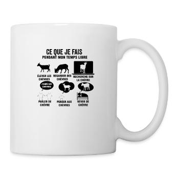 chèvres mon temps libre Humour fermier - Mug blanc - blanc - Droite