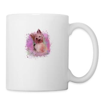 yorkshire terrier, chien, graffiti, terrier, chiens - Mug blanc - blanc - Droite