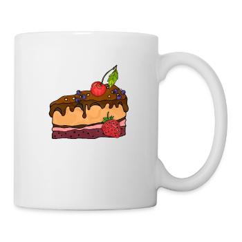 Kuchen - Tasse - Weiß - Rechts
