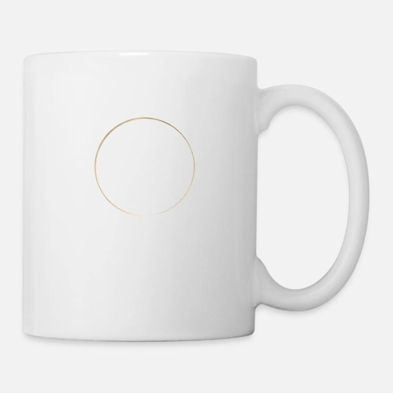 Rahmen Gold rund - Tasse - Weiß