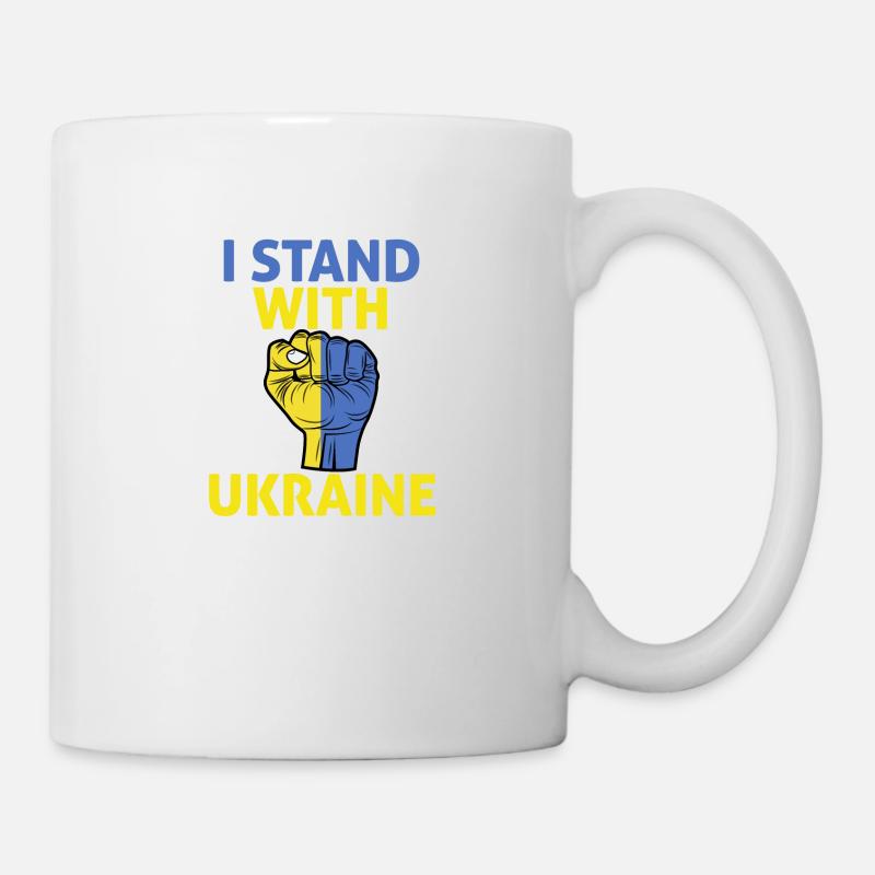 je soutiens l'ukraine - Mug blanc - blanc