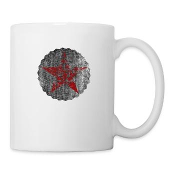 Rot roter Stern Links Punk Rocknroll - Tasse - Weiß - Rechts