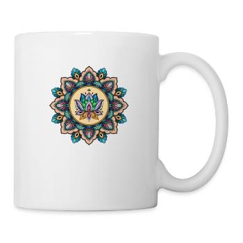 Lotus flower, Mandala sticker - Mug blanc - blanc - Droite