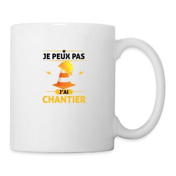 J'peux pas j'ai chantier cadeau casque de chantier - Mug blanc - blanc - Droite