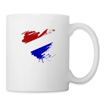 Niederlande Holland Oranje Europa Herz Grunge NL - Tasse - Weiß - Rechts
