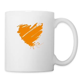 Holland Niederlande Oranje Europa Herz Grunge NL - Tasse - Weiß - Rechts