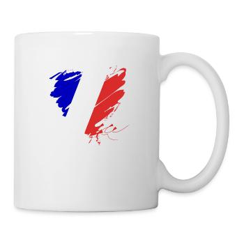 France Tricolor Paris Grunge Heart Football Goal - Mug - white - Right