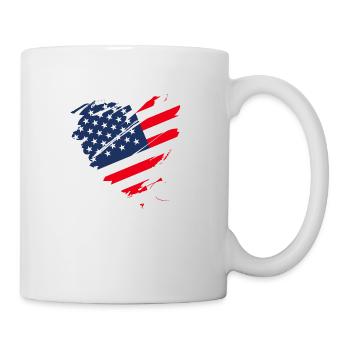 USA America Flag Grunge Heart Stars and Stripes - Mug - white - Right