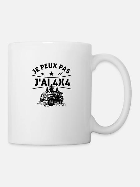 Je peux pas j'ai 4X4 cadeaux 4X4 - Mug blanc - blanc