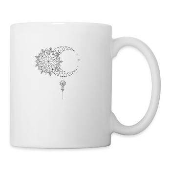 Mandala Mond Lotusblume - Tasse - Weiß - Rechts