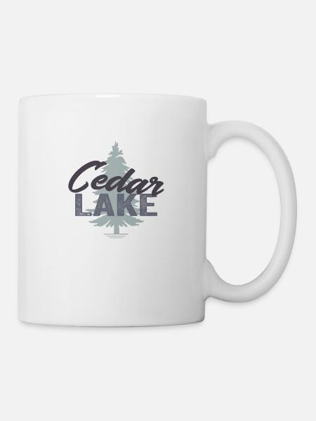 Cedar Lake Nature Tree Smooth Stylish Design - Mug blanc - blanc