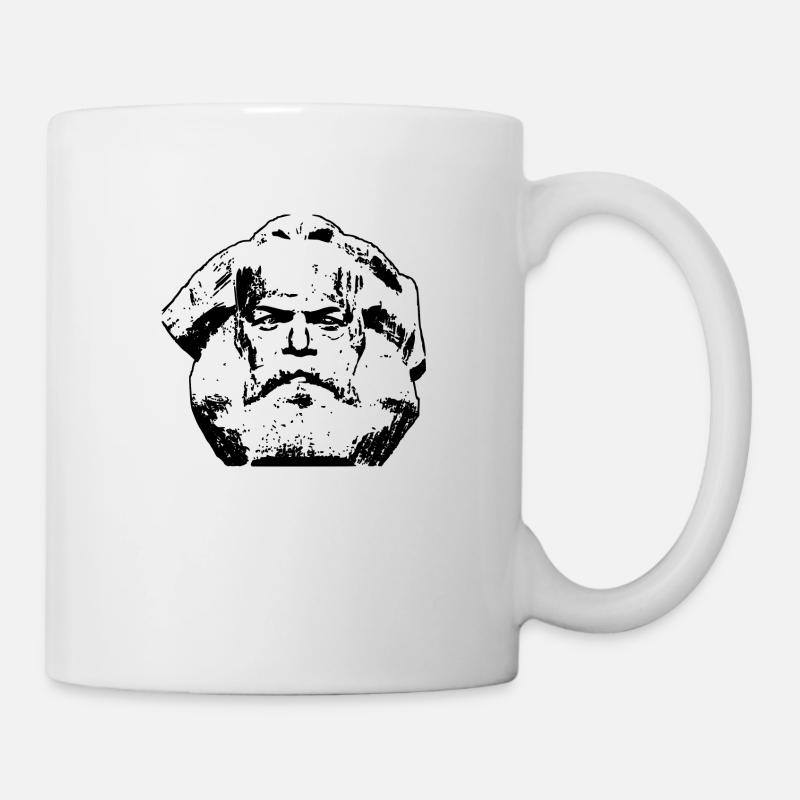 Marx Kopf schwarz - Tasse - Weiß