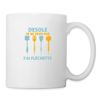 desole je ne peux pas j'ai fléchette humour cadeau - Mug blanc - blanc - Droite