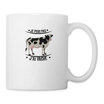 je peux pas j'ai vache - Mug blanc - blanc - Droite