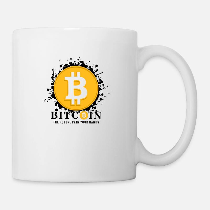 Bitcoin Logo - Krypto Fan - Kryptowährung Bitcoin - Tasse - Weiß