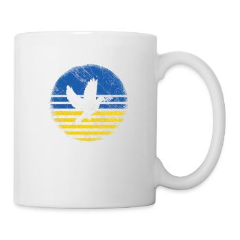 Ukraine Shirt mit Friedenstaube - Tasse - Weiß - Rechts