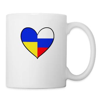 Ukraine Russland Frieden Herz - Tasse - Weiß - Rechts