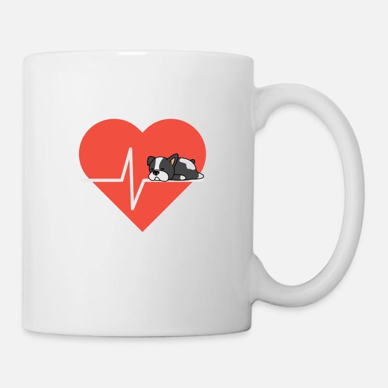 Hundeliebe Boston Terrier - Tasse - Weiß