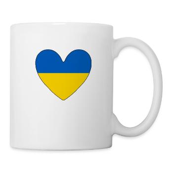 Ukraine Heart | NO WAR IN EUROPE | Against war - Mug - white - Right