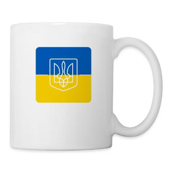 Ukraine symbol flag with border - Mug - white - Right