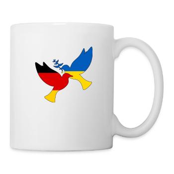 Ukraine Germany Dove of Peace Support - Mug - white - Right