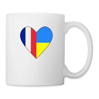 France Ukraine Heart - Mug - white - Right