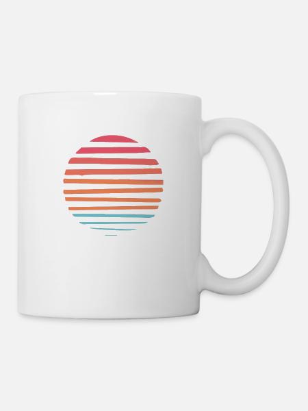 Coucher de soleil abstrait et minimaliste - Mug blanc - blanc