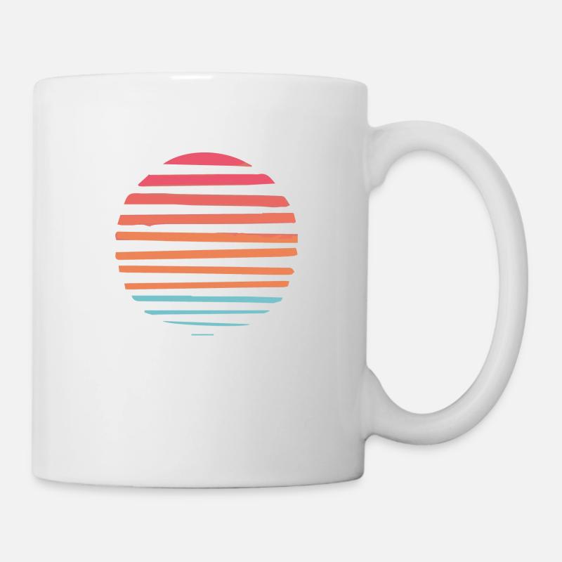 Coucher de soleil abstrait et minimaliste - Mug blanc - blanc