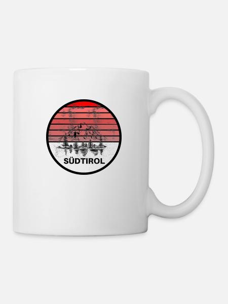 Schönes Logo der Berge und Südtirols - Tasse - Weiß