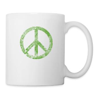 Peacezeichen Pazifist Frieden Harmonie Grunge Used - Tasse - Weiß - Rechts