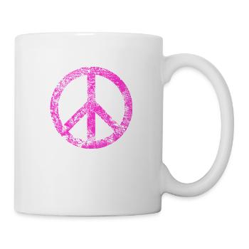 Peacezeichen Pazifist Frieden Harmonie Grunge Used - Tasse - Weiß - Rechts
