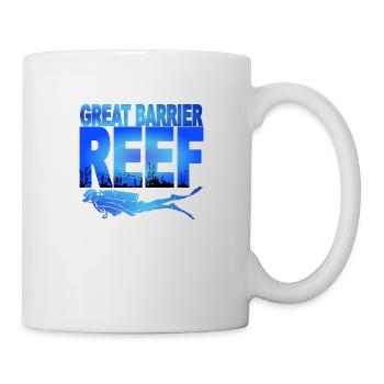 GREAT BARRIER REEF - Taucher - Tasse - Weiß - Rechts