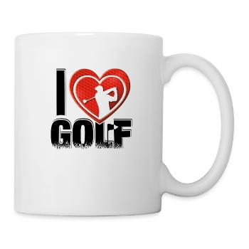I love Golf - sehr beliebtes Golfmotiv für Golfer - Tasse - Weiß - Rechts