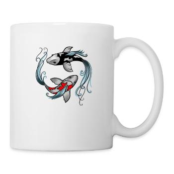 Poisson Koi Yin Yang - Mug blanc - blanc - Droite