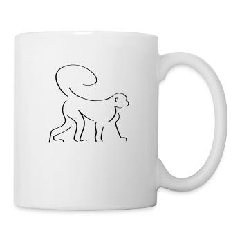 Monkey Line Art - Minimalist - Mug - white - Right