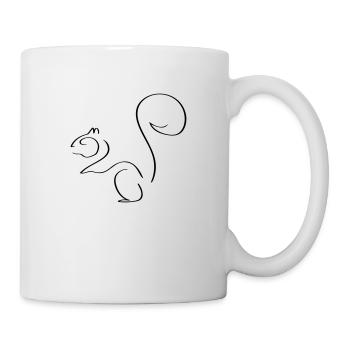 Squirrel Line Art - Minimalist - Mug - white - Right