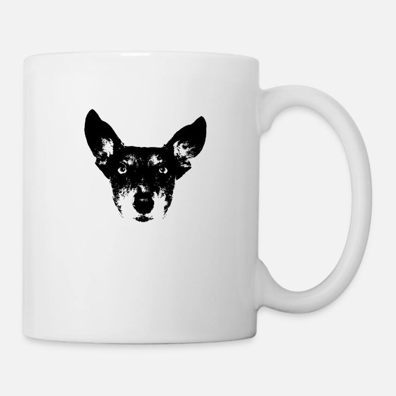 Hund Schwarz Weiss - Tasse - Weiß