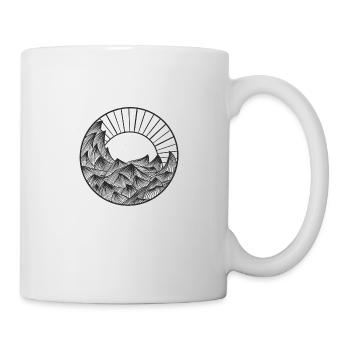 Lever de soleil sur la mer en Line-Art V3 - Mug blanc - blanc - Droite