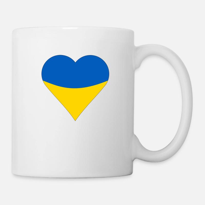 Drapeau de l’Ukraine, je suis avec l’Ukraine - Mug blanc - blanc