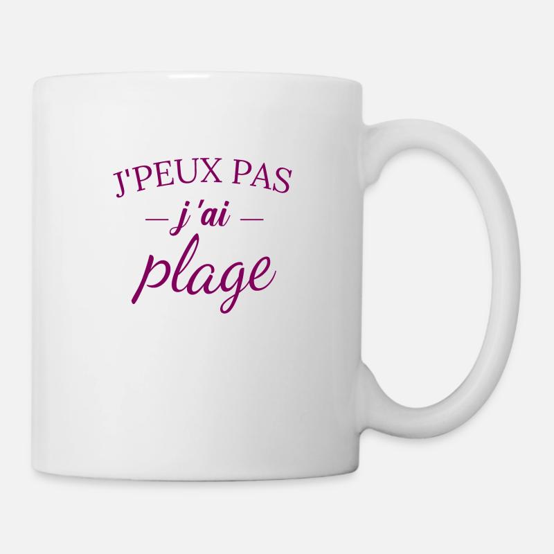 j peux pas j ai plage girly vacances mer PLAGE - Mug blanc - blanc