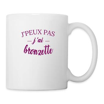 j peux pas j ai bronzette tee shirt plage drole - Mug blanc - blanc - Droite