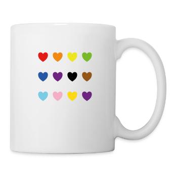 Intersexuell Inklusiver Stolz Fortschritt färbt Herzen - Tasse - Weiß - Rechts